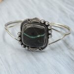 Black Jack Turquoise 925 Sterling Silver Bangle (RS40-31)