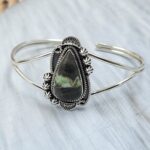 Black Jack Turquoise 925 Sterling Silver Bangle (RS40-27)