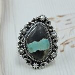 Black Jack Turquoise Size US 8 925 Sterling Silver Ring (RS42-236)