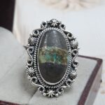 Black Jack Turquoise Size US 9 925 Sterling Silver Ring (RS42-237)