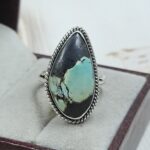 Black Jack Turquoise Size US 9 925 Sterling Silver Ring (RS42-216)