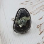 Black Jack Turquoise Size US 9 925 Sterling Silver Ring (RS42-217)