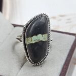 Black Jack Turquoise Size US 9 925 Sterling Silver Ring (RS42-215)