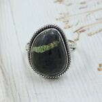 Black Jack Turquoise Size US 10 925 Sterling Silver Ring (RS42-220)