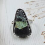 Black Jack Turquoise Size US 9 925 Sterling Silver Ring (RS42-218)
