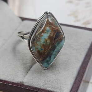 Black Jack Turquoise Size US 8 925 Sterling Silver Ring (RS42-299)