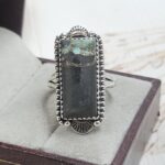 Black Jack Turquoise Size US 9 925 Sterling Silver Ring (RS42-286)
