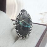 Black Jack Turquoise Size US 8 925 Sterling Silver Ring (RS42-278)