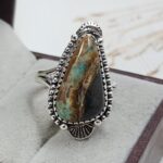 Black Jack Turquoise Size US 9 925 Sterling Silver Ring (RS42-283)