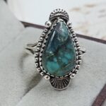 Black Jack Turquoise Size US 8 925 Sterling Silver Ring (RS42-279)