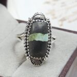 Black Jack Turquoise Size US 9 925 Sterling Silver Ring (RS42-285)