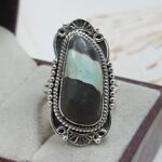 Black Jack Turquoise Size US 9 925 Sterling Silver Ring (RS42-224)