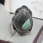 Black Jack Turquoise Size US 9 925 Sterling Silver Ring (RS42-227)
