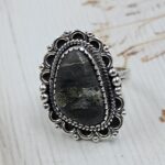 Black Jack Turquoise Size US 9 925 Sterling Silver Ring (RS42-263)