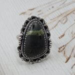 Black Jack Turquoise Size US 8 925 Sterling Silver Ring (RS42-256)