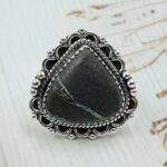 Black Jack Turquoise Size US 10 925 Sterling Silver Ring (RS42-264)