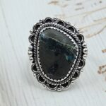 Black Jack Turquoise Size US 10 925 Sterling Silver Ring (RS42-265)