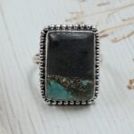 Black Jack Turquoise Size US 9 925 Sterling Silver Ring (RS42-290)