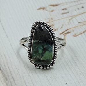 Black Jack Turquoise Size US 10 925 Sterling Silver Ring (RS42-289)