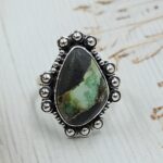 Black Jack Turquoise Size US 9 925 Sterling Silver Ring (RS42-201)