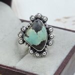 Black Jack Turquoise Size US 8 925 Sterling Silver Ring (RS42-200)