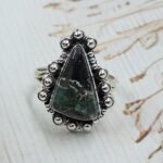 Black Jack Turquoise Size US 9 925 Sterling Silver Ring (RS42-202)
