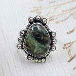 Black Jack Turquoise Size US 8 925 Sterling Silver Ring (RS42-196)