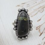 Black Jack Turquoise Size US 8 925 Sterling Silver Ring (RS42-199)