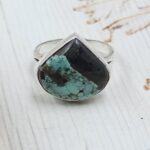 Black Jack Turquoise Size US 9 925 Sterling Silver Ring (RS42-248)