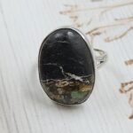 Black Jack Turquoise Size US 9 925 Sterling Silver Ring (RS42-247)