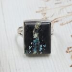 Black Jack Turquoise Size US 8 925 Sterling Silver Ring (RS42-254)