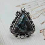 Black Jack Turquoise Size US 9 925 Sterling Silver Ring (RS42-270)