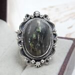 Black Jack Turquoise Size US 9 925 Sterling Silver Ring (RS42-271)