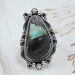 Black Jack Turquoise Size US 9 925 Sterling Silver Ring (RS42-269)