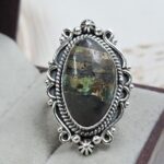 Black Jack Turquoise Size US 7 925 Sterling Silver Ring (RS42-277)