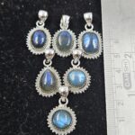 6 PCS Bulk Lot Labradorite 925 Sterling Silver Pendant (REXT154-30)
