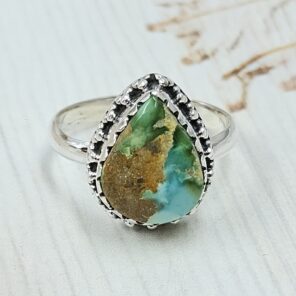Sonoran Gold Turquoise Size US 7 925 Sterling Silver Ring (REXT134-37)