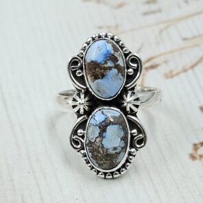 Golden Hill Turquoise Size US 7 925 Sterling Silver Ring (REXT134-24)