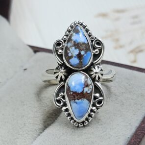 Golden Hill Turquoise Size US 6 925 Sterling Silver Ring (REXT134-25)