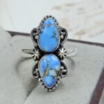 Golden Hill Turquoise Size US 8 925 Sterling Silver Ring (REXT134-20)