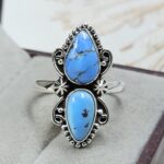 Golden Hill Turquoise Size US 9 925 Sterling Silver Ring (REXT134-11)