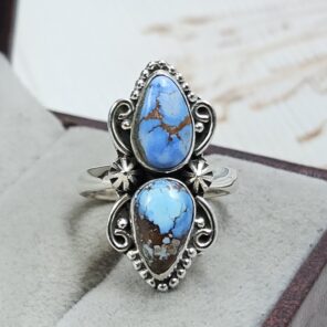 Golden Hill Turquoise Size US 6 925 Sterling Silver Ring (REXT134-26)