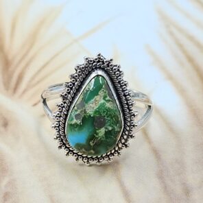 Sonoran Gold Turquoise Size US 7 925 Sterling Silver Ring (REXT4-134)