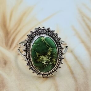 Sonoran Gold Turquoise Size US 7 925 Sterling Silver Ring (REXT4-136)