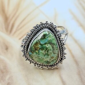 Sonoran Gold Turquoise Size US 6 925 Sterling Silver Ring (REXT4-131)