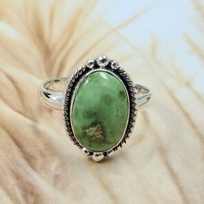 Sonoran Gold Turquoise Size US 8 925 Sterling Silver Ring (REXT4-63)