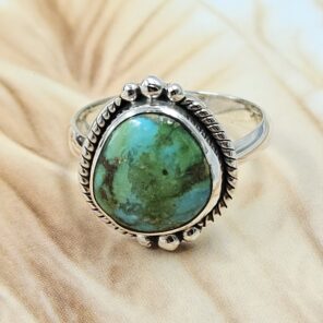 Sonoran Gold Turquoise Size US 8 925 Sterling Silver Ring (REXT4-62)
