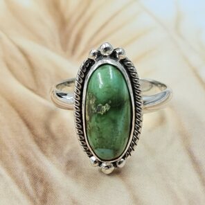 Sonoran Gold Turquoise Size US 7 925 Sterling Silver Ring (REXT4-57)