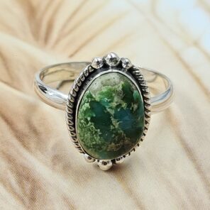 Sonoran Gold Turquoise Size US 9 925 Sterling Silver Ring (REXT4-68)