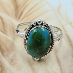 Sonoran Gold Turquoise Size US 9 925 Sterling Silver Ring (REXT4-70)